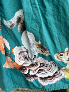 Squirrels grey&teal dress   9-10y (134-140cm)