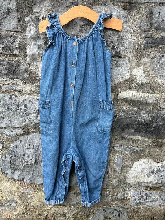 Blue denim jumpsuit   12-18m (80-86cm)