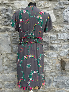 Y2K grey floral dress uk 12