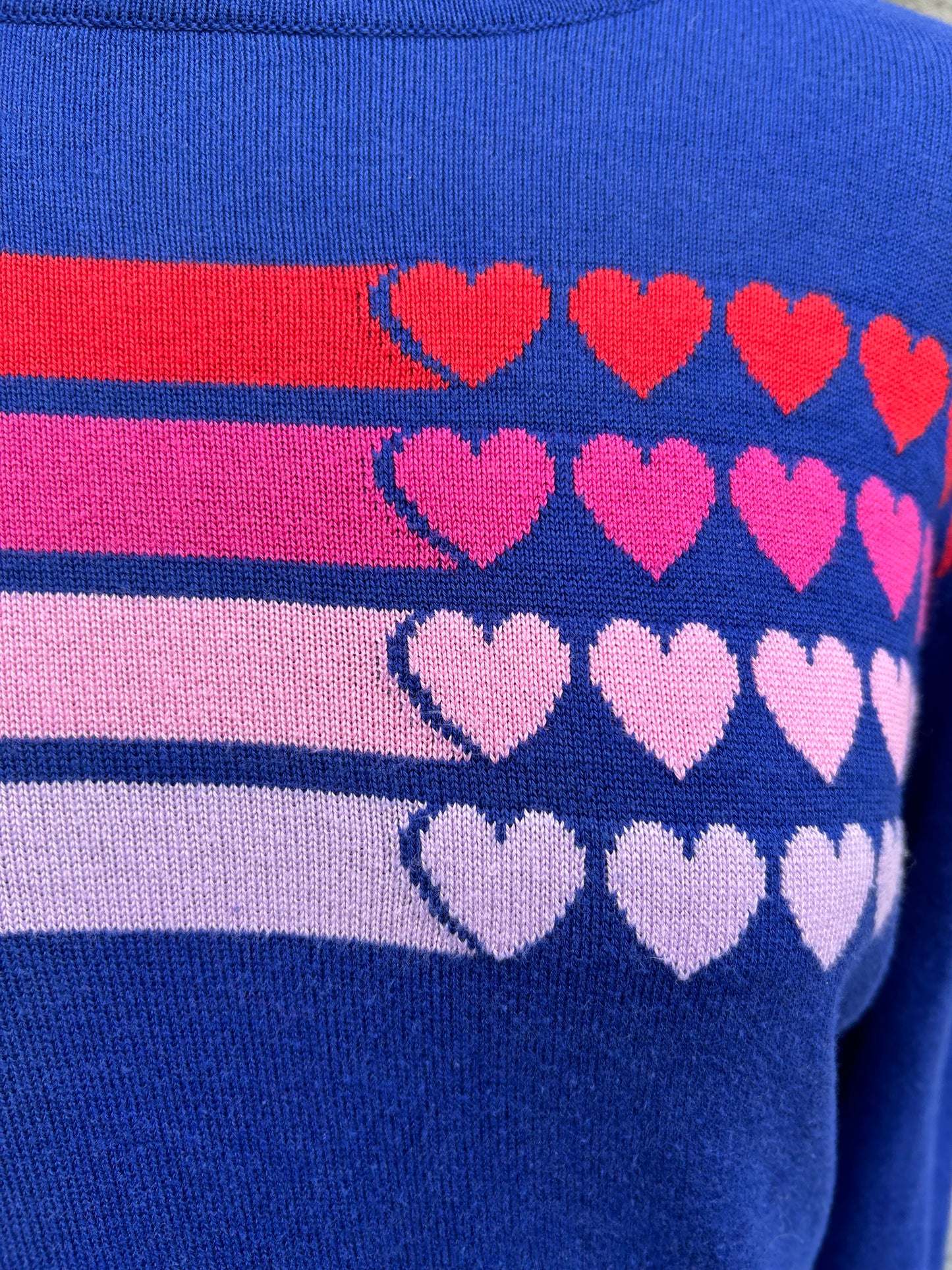 Stripes&hearts blue jumper uk 12-14