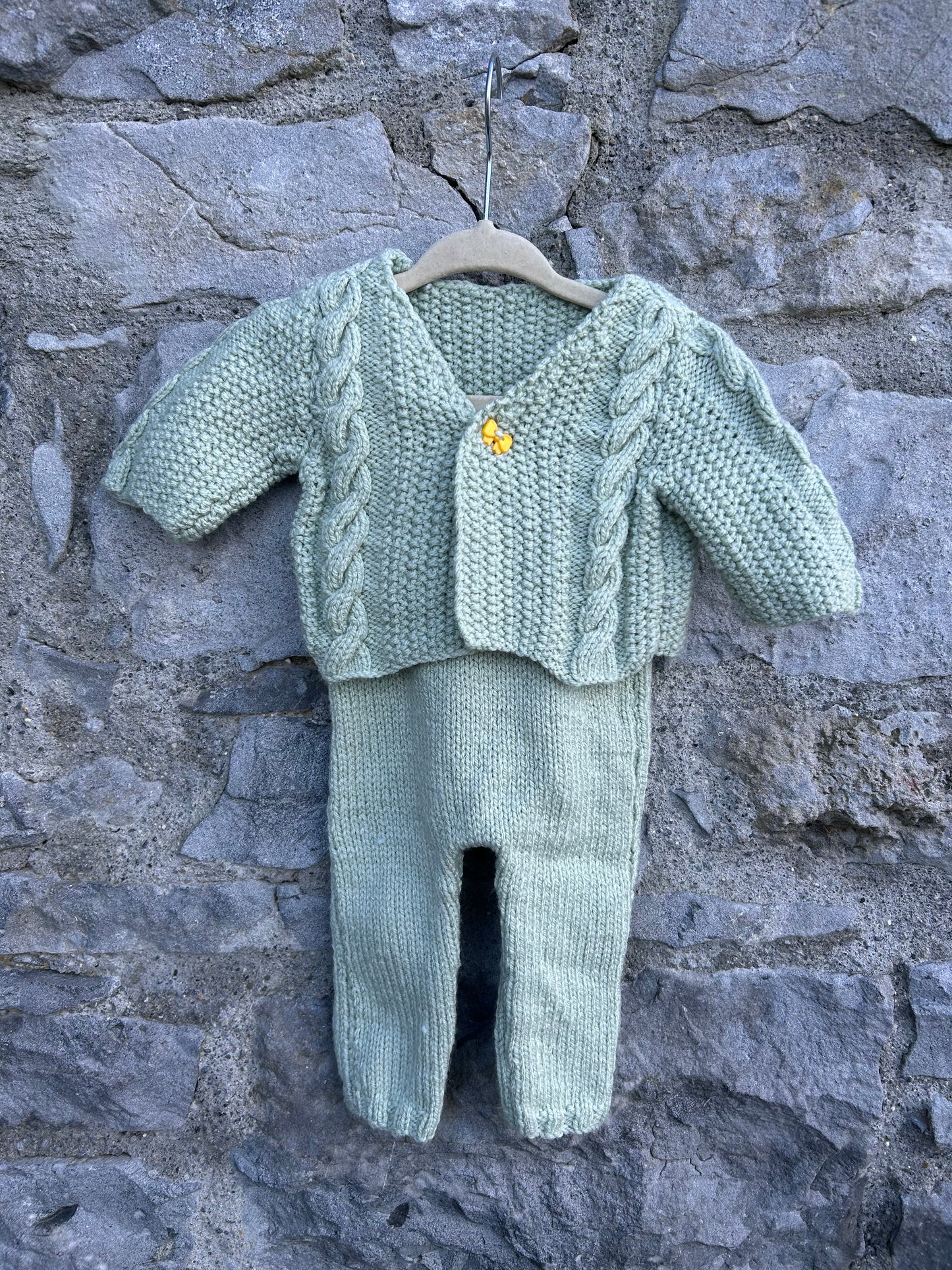 90s green knitted set  0-3m (56-62cm)