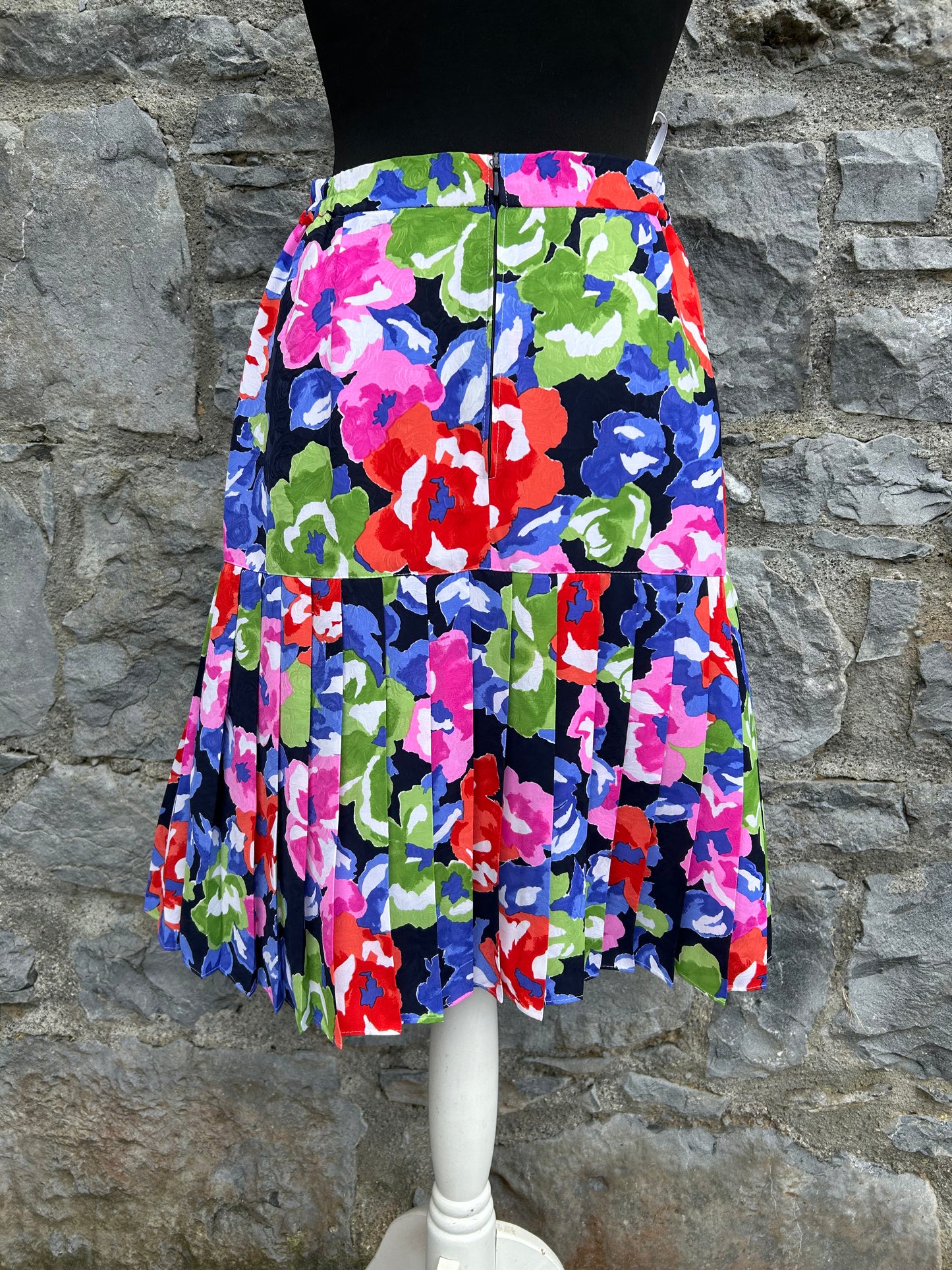 80s colourful flowers skirt uk 8
