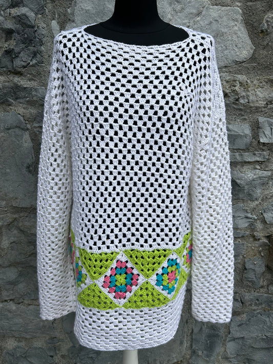 White crochet jumper uk 14-16