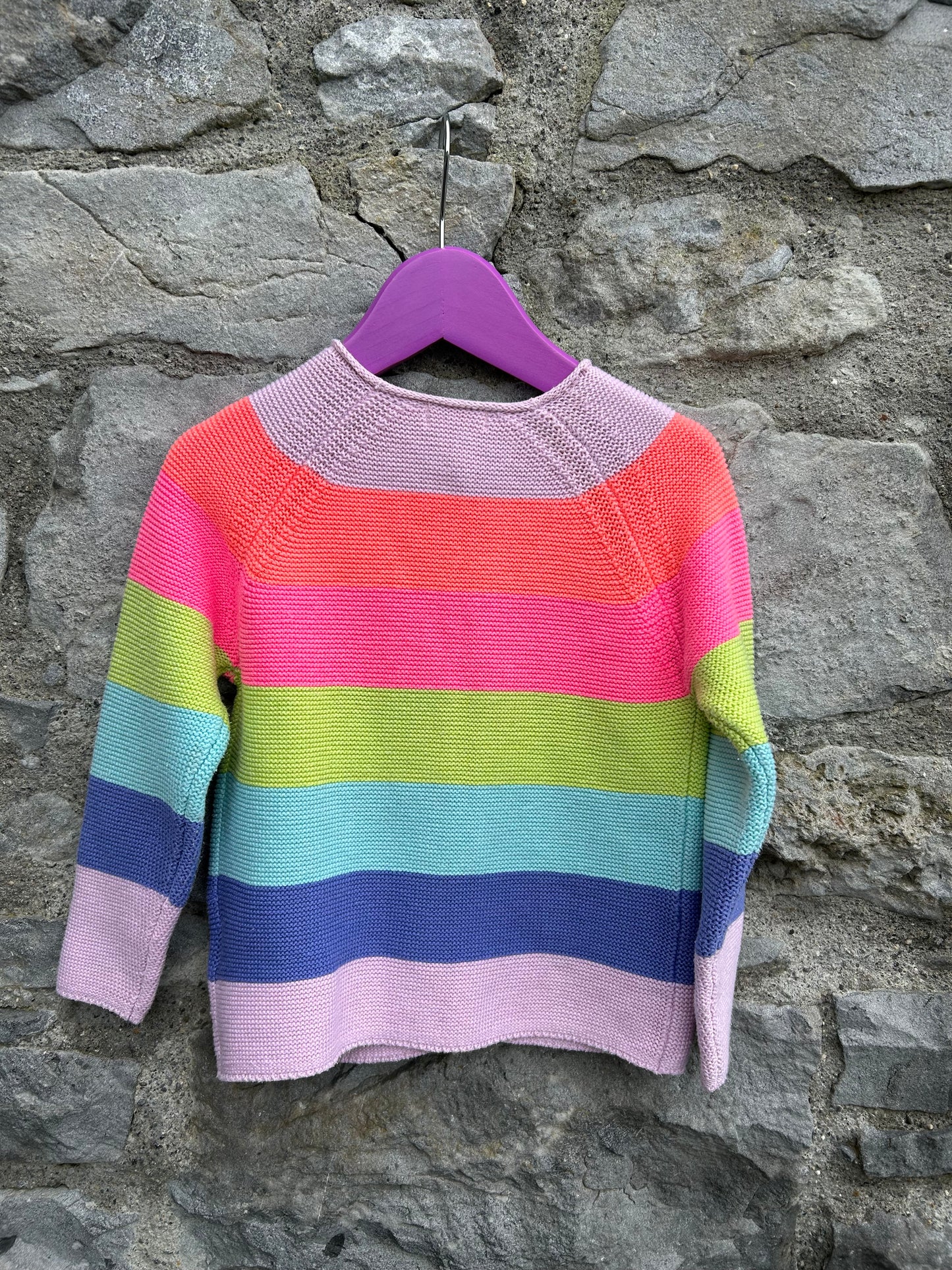 Rainbow stripy cardigan   2-3y (92-98cm)