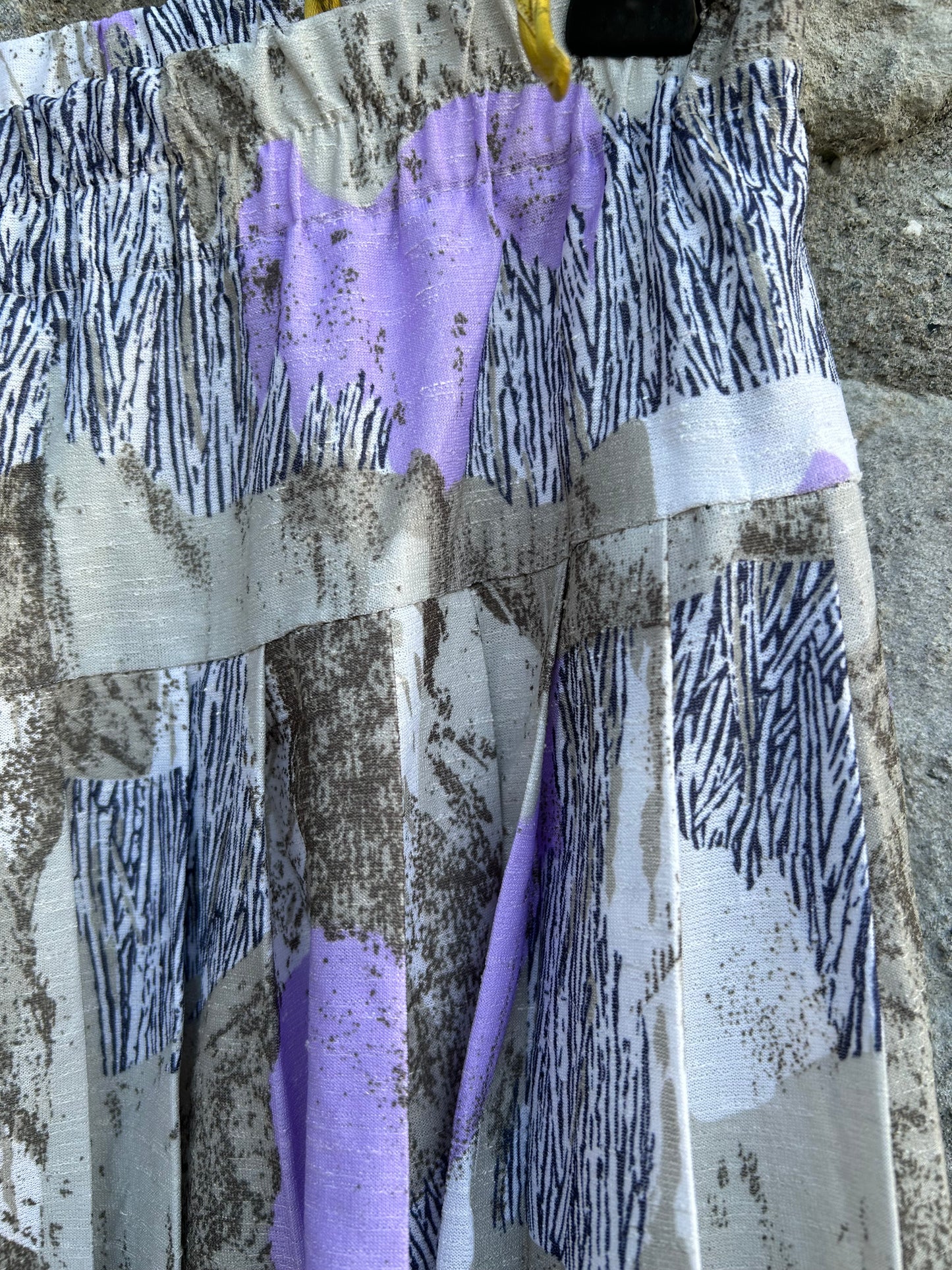 80s Purple&grey abstract skirt uk 14-16