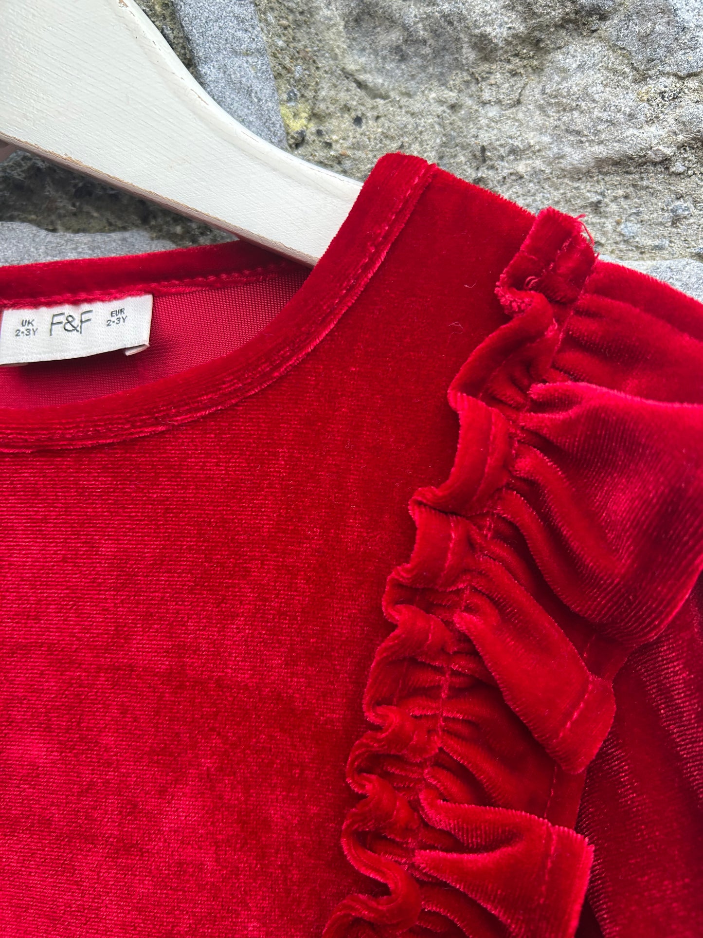 Dark red velvet dress  2-3y (92-98cm)