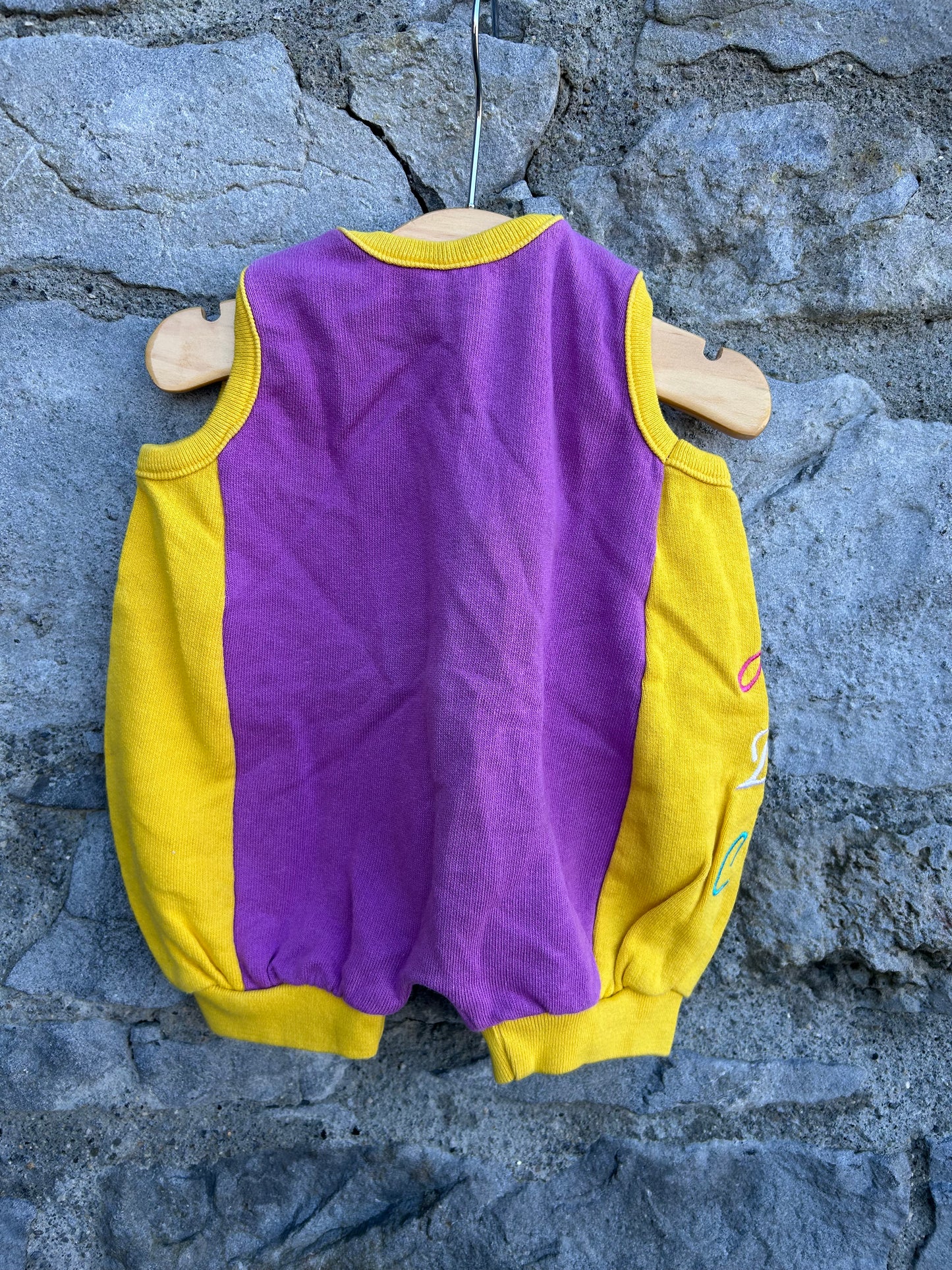 80s Purple&yellow rompers  3-6m (62-68cm)