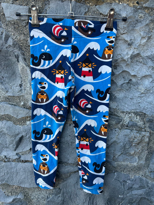 Blue ocean leggings  3-4y (98-104cm)