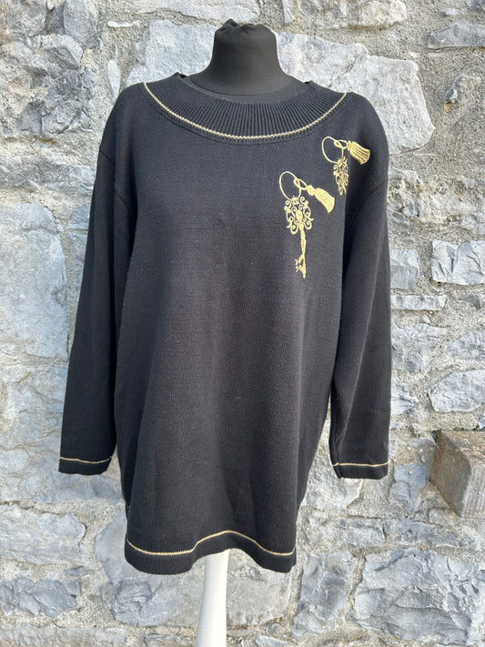 90s tassels black jumper uk 16