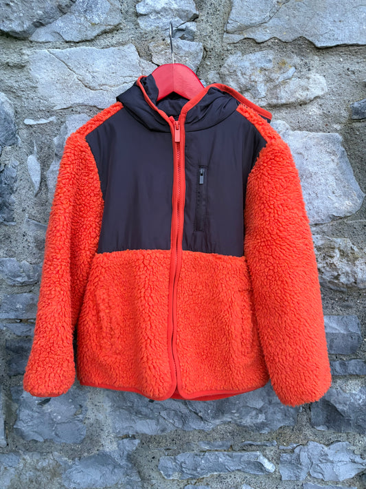 Orange fleece hoodie  6-7y (116-122cm)