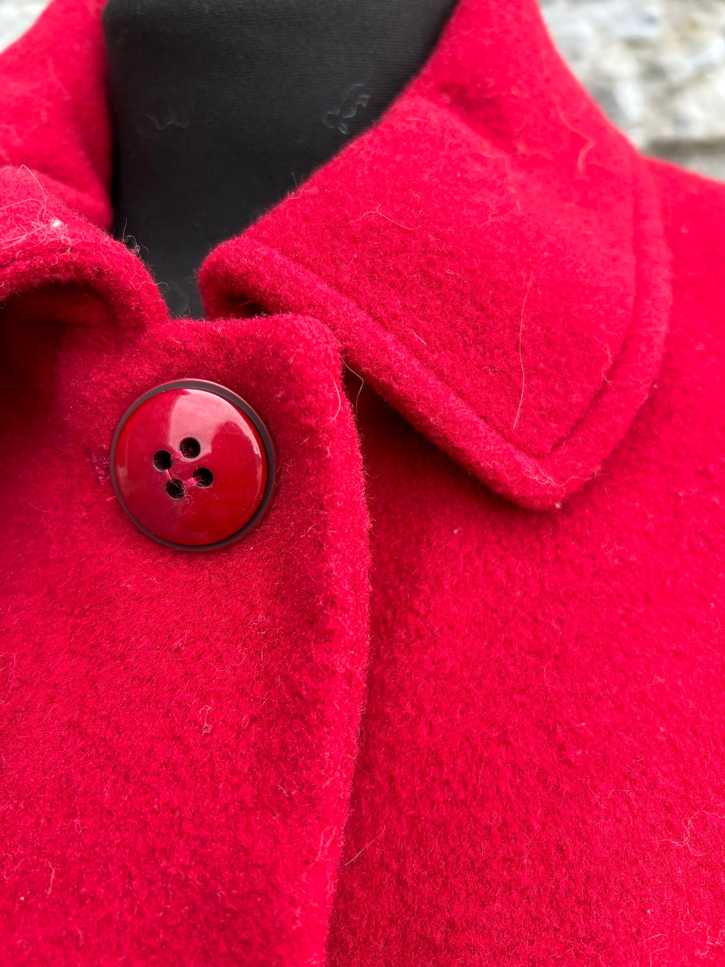 90s red woolly coat uk 10-12