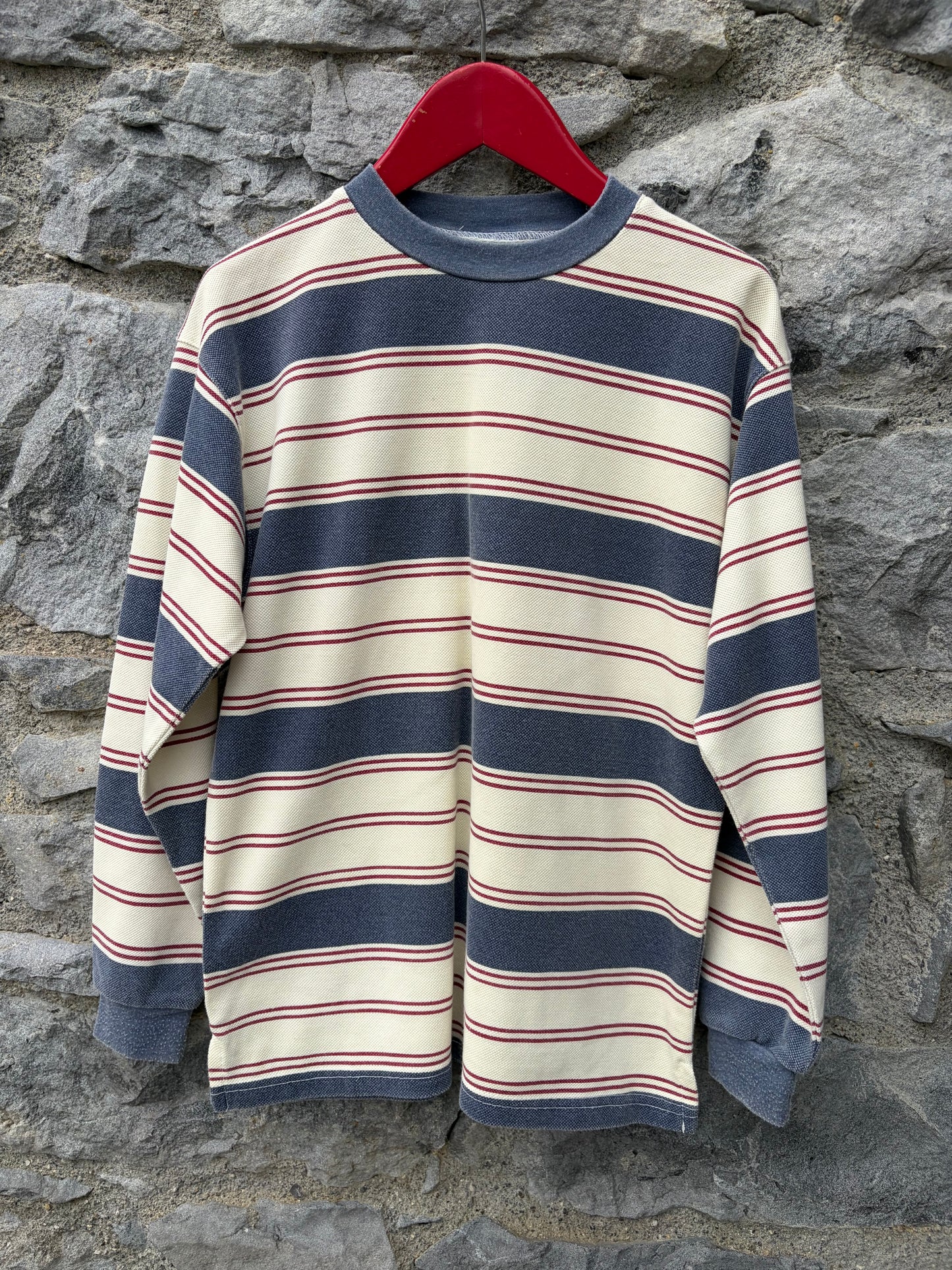Y2K navy stripy top  10y (140cm)
