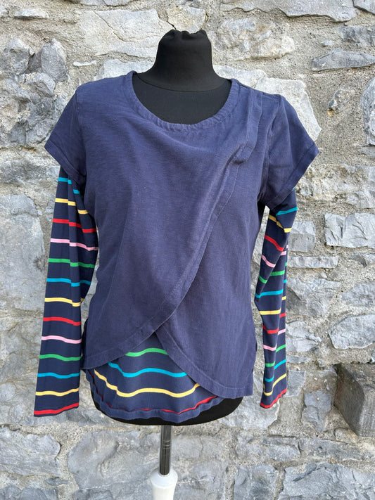 Rainbow sleeves navy maternity top uk 10-12
