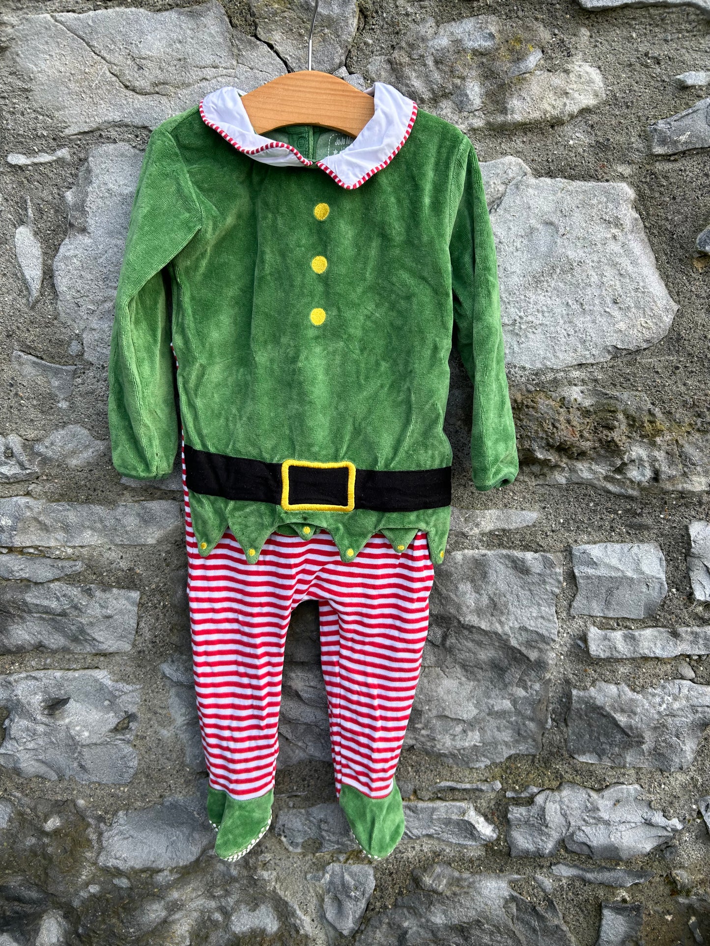 Elf velour onesie&hat 12-18m (80-86cm)