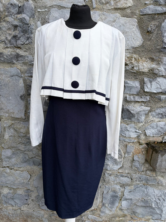 90s White&navydress uk 12