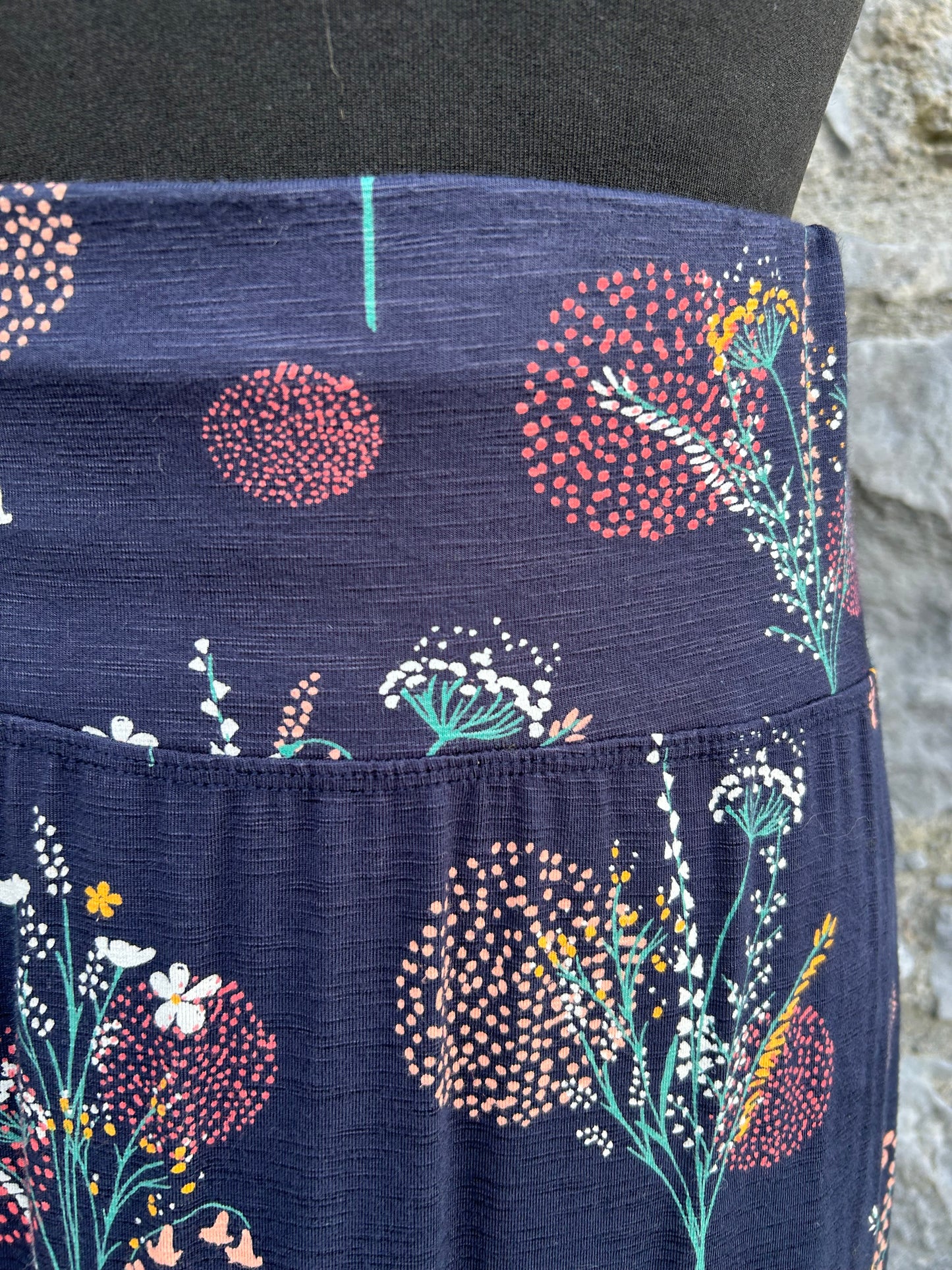 Navy floral maxi skirt uk 10