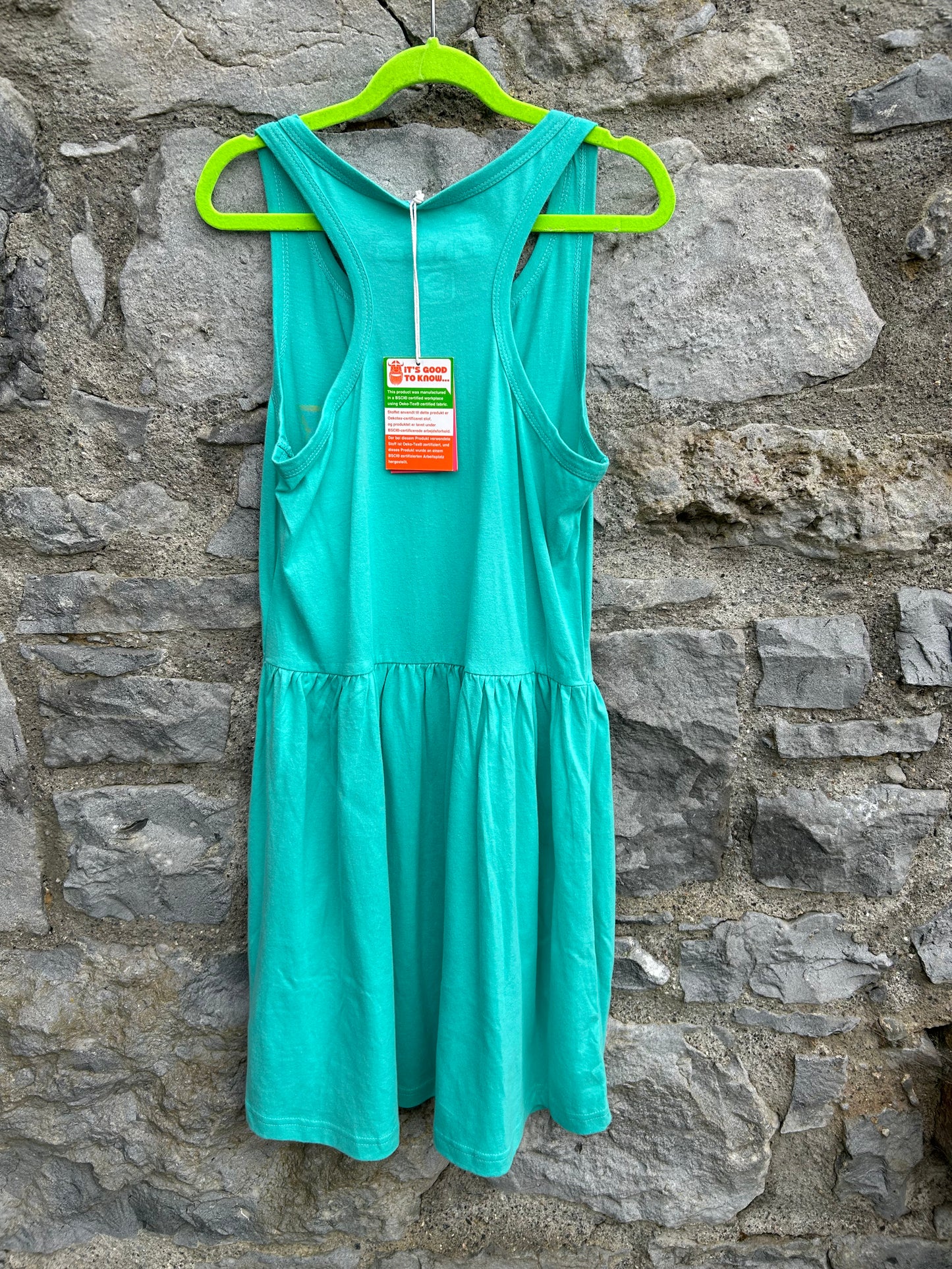 Freja aqua green summer dress  9-10y (134-140cm)