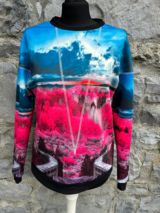 Blue&pink road to nowhere sweatshirt uk 8-10