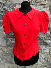 Load image into Gallery viewer, 80s red blouse uk 6-8
