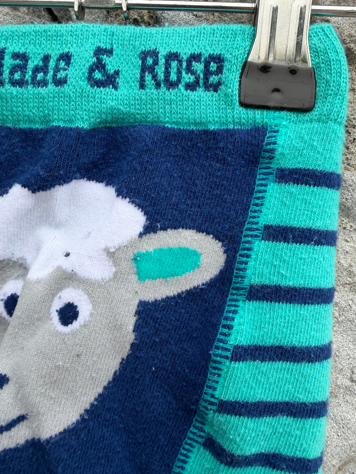 Sheep turquoise stripy leggings 6-9m (68-74cm)