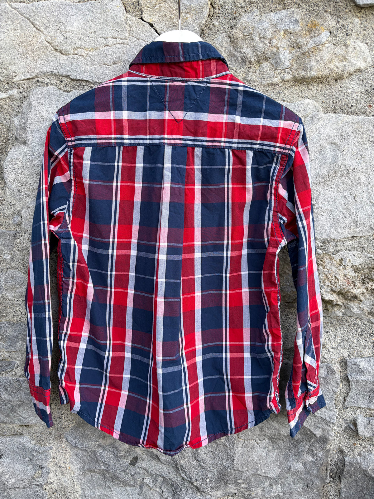 TH Red&navy check shirt 5y (110cm)