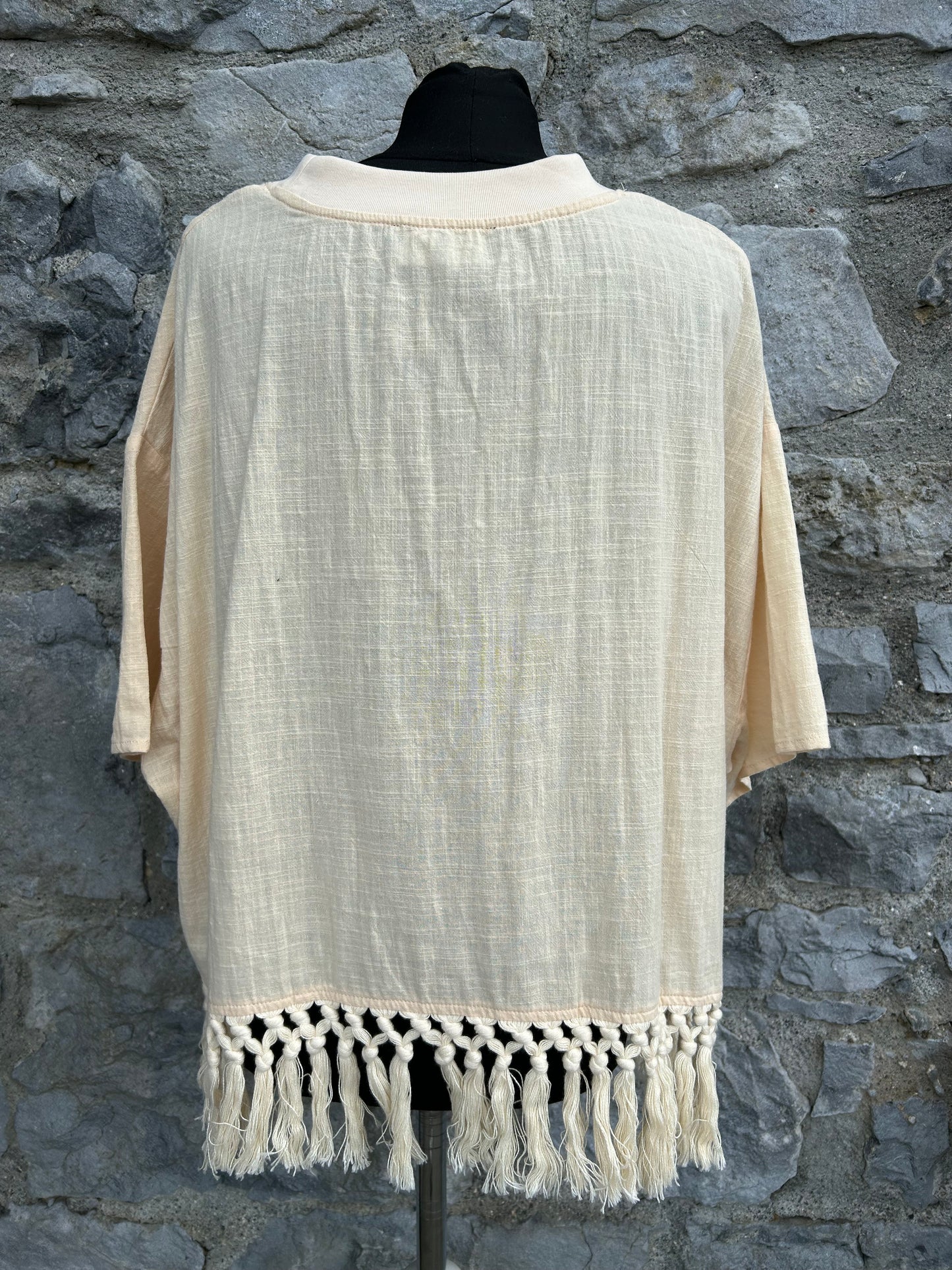 Solid round neckline tassel top uk 16-22