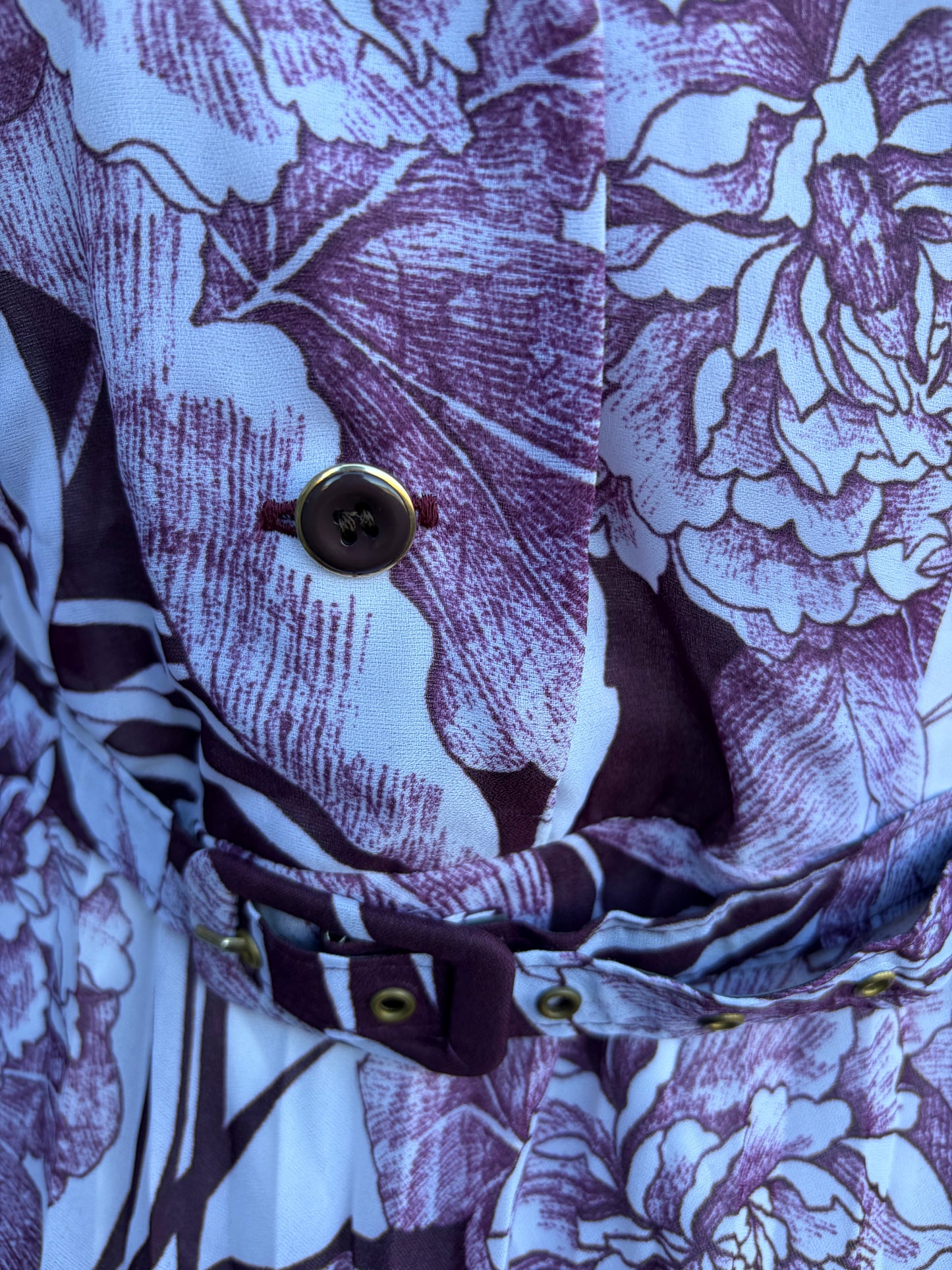 80s purple floral dress uk 12