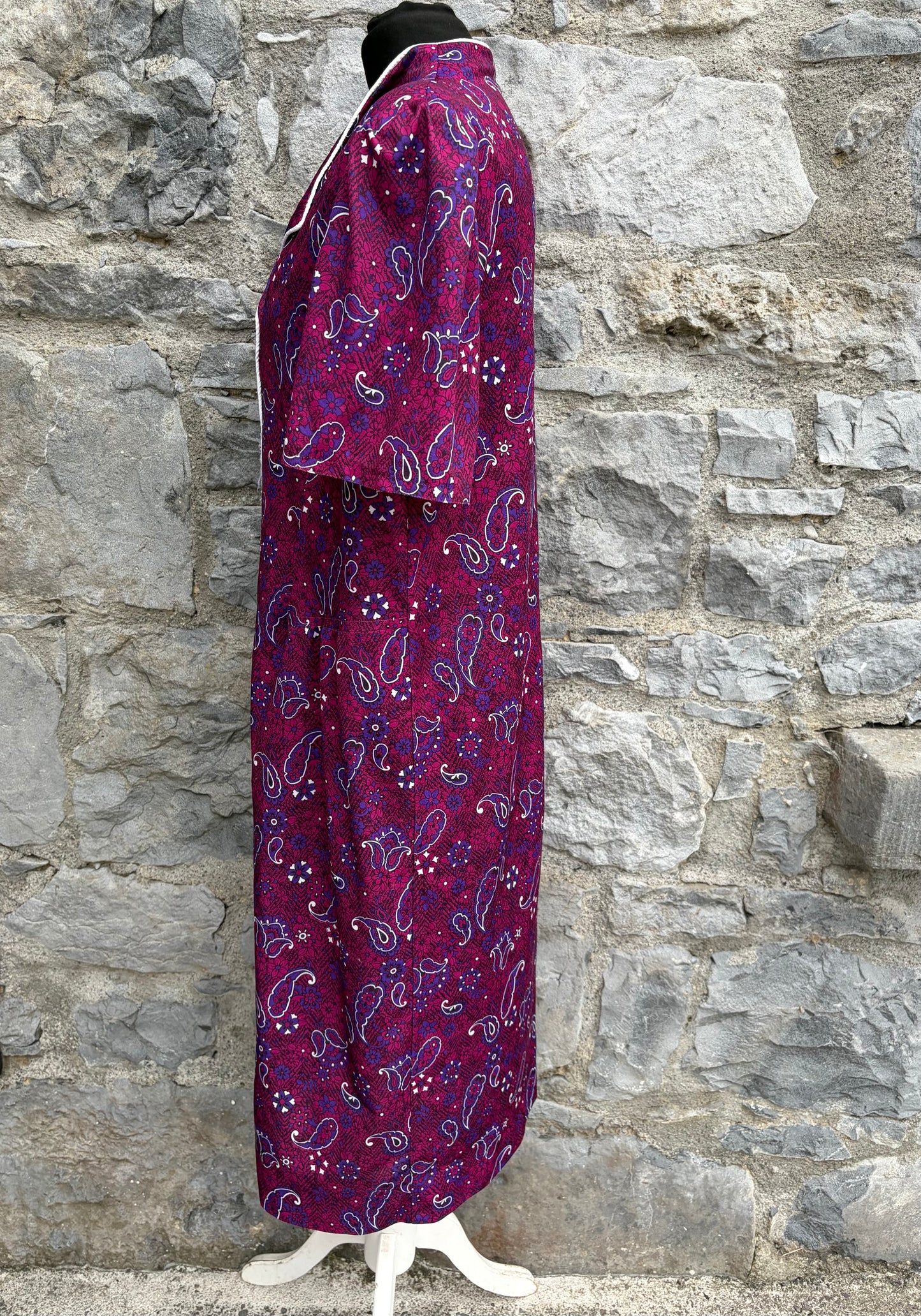80s Paisley pink dress uk 16