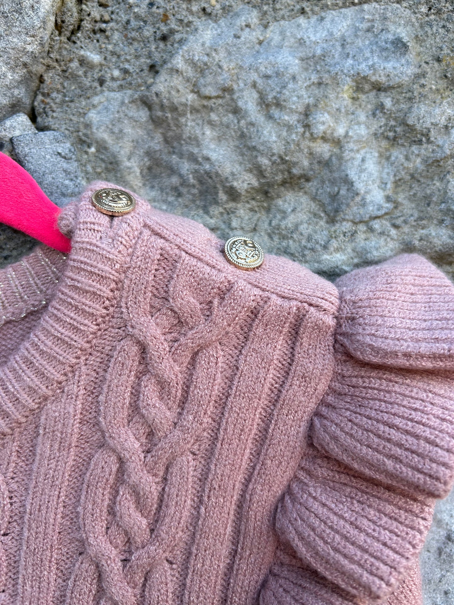Pink knitted dress  5-6y (110-116cm)