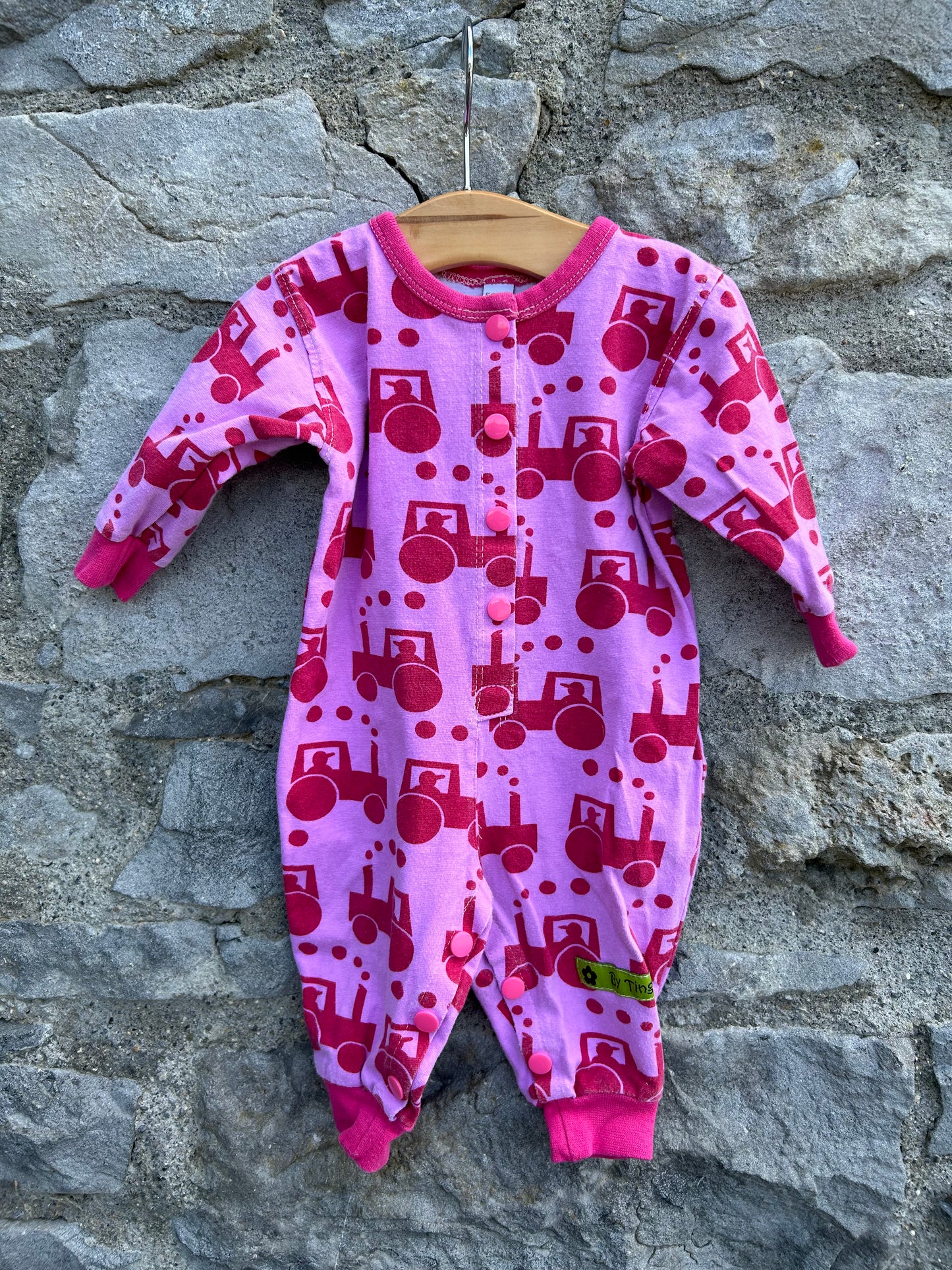 Pink tractors onesie 0-1m (50-56cm)