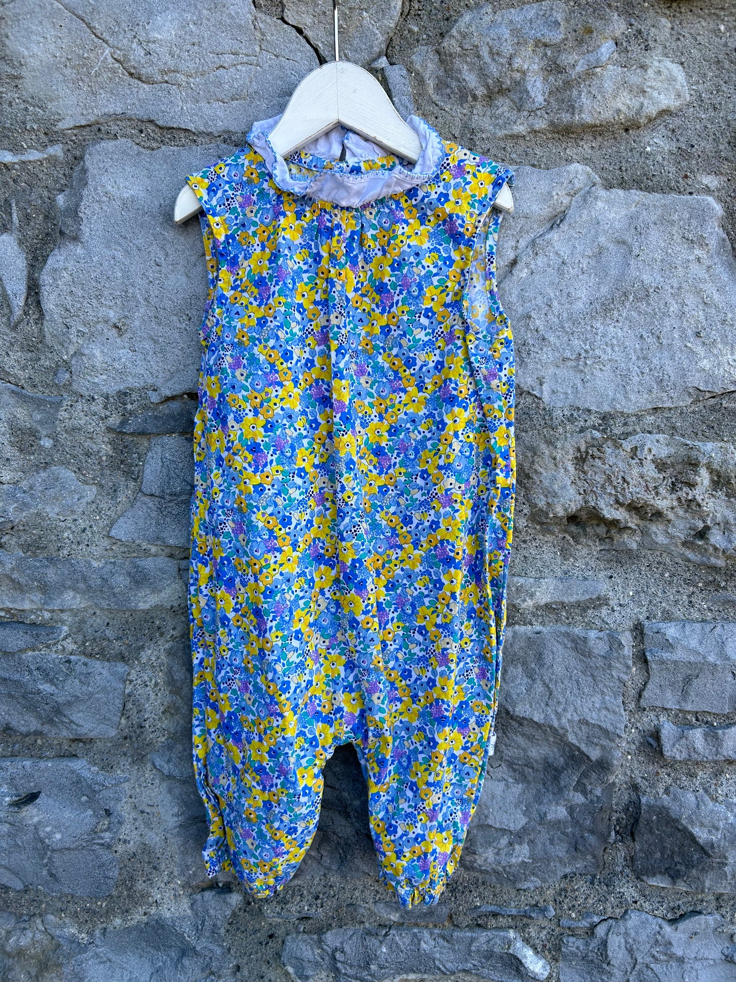 Blue&yellow flowers jumpsuit 12-18m (80-86cm)