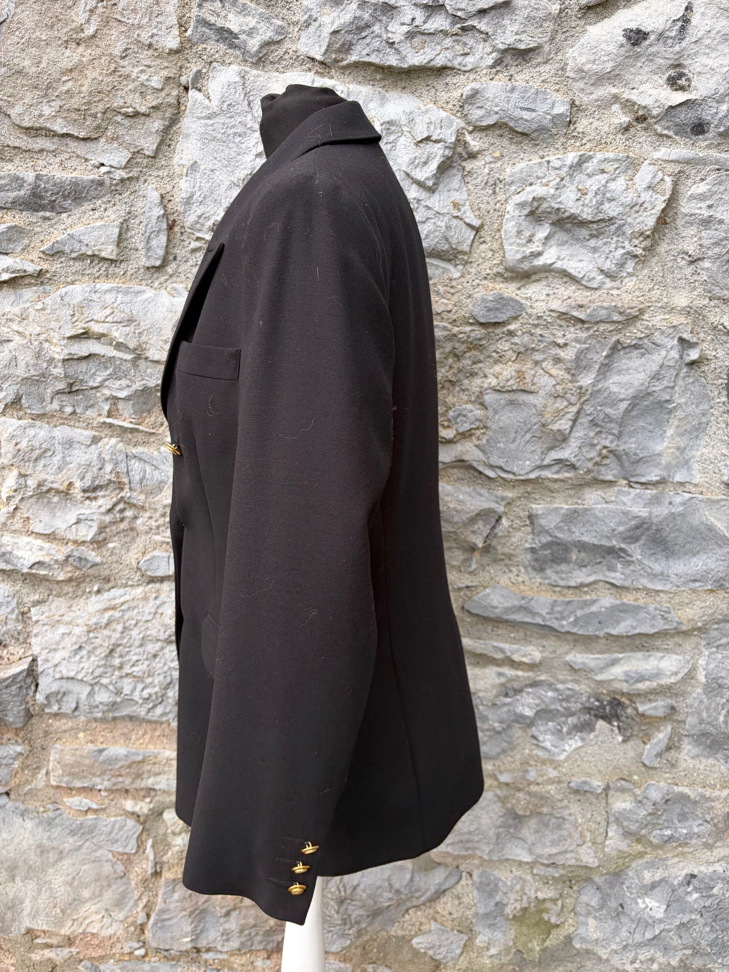 90s black double-breasted jacket uk 12-14
