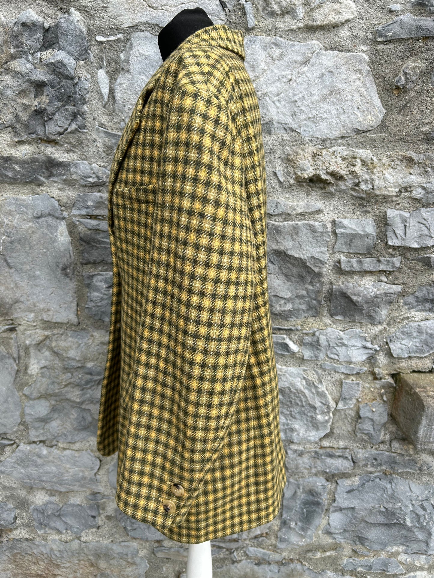 90s green&yellow check jacket uk 14