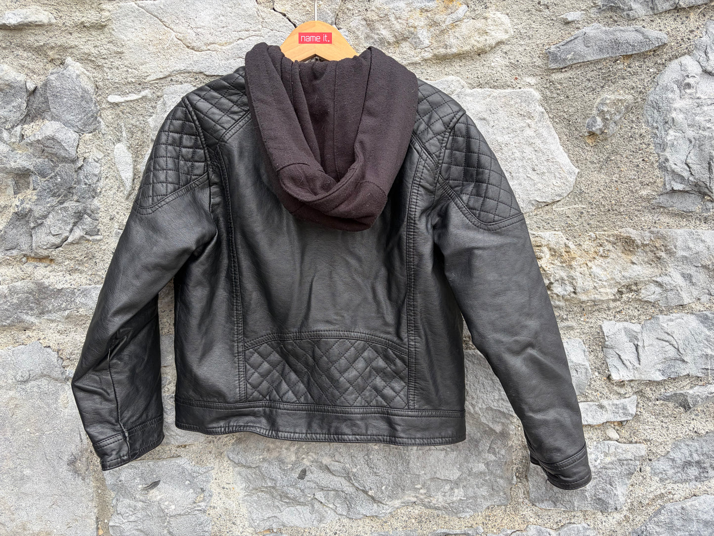 Black biker jacket  7-8y (122-128cm)