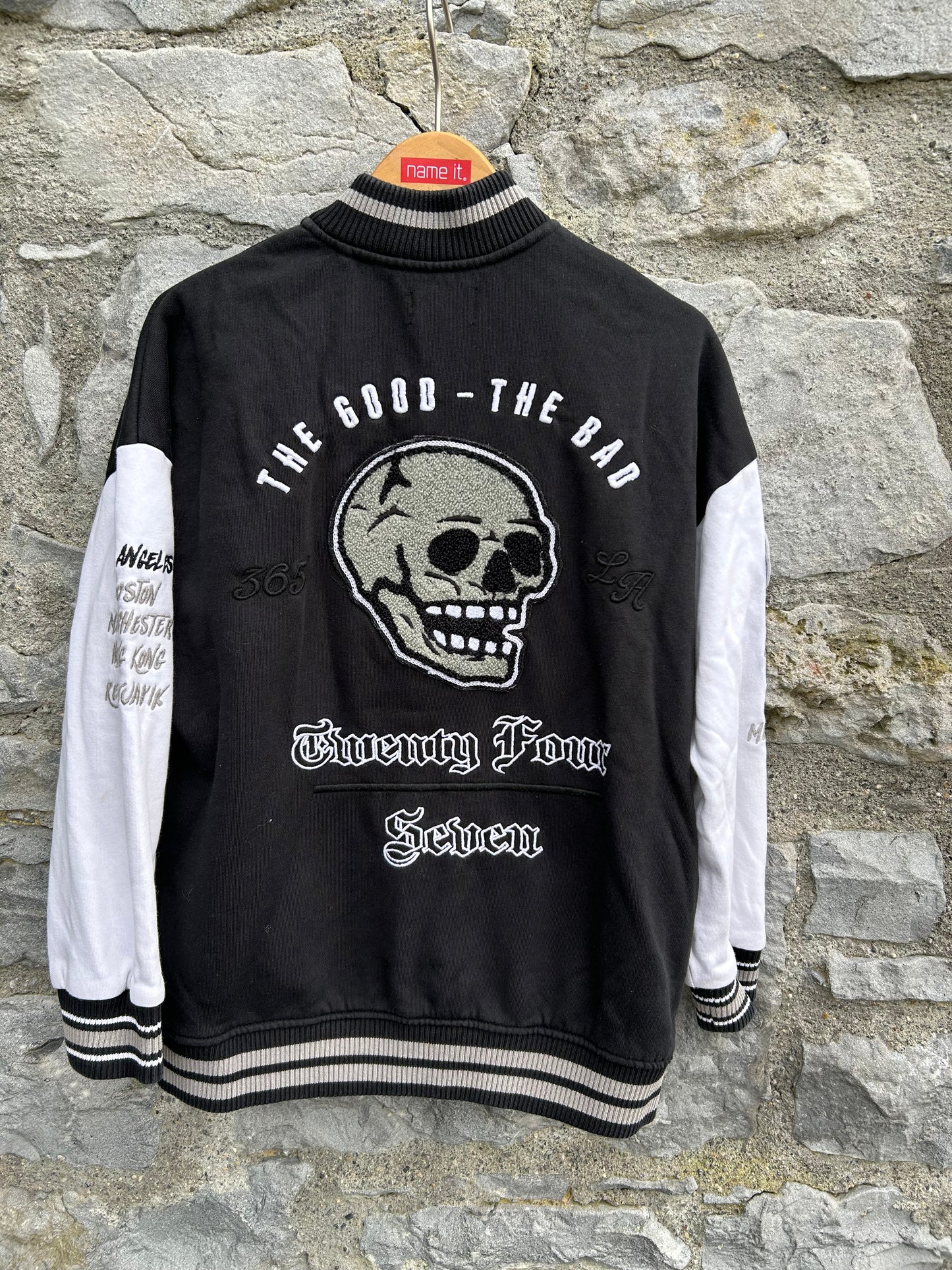 Black skate varsity bomber jacket 8y (128cm)