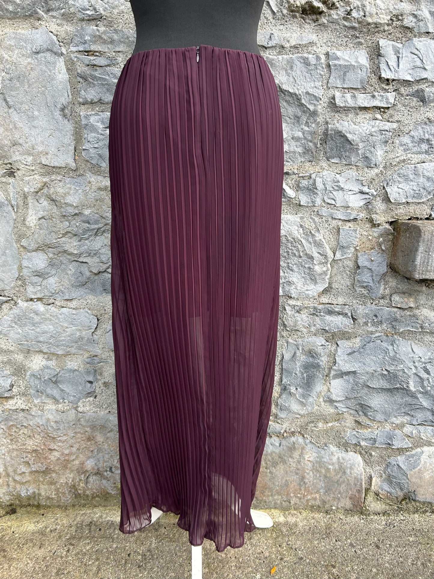 Maroon pleated maxi skirt uk 10