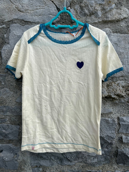 White pointelle T-shirt  8y (128cm)