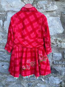 Red check dress  4y (104cm)