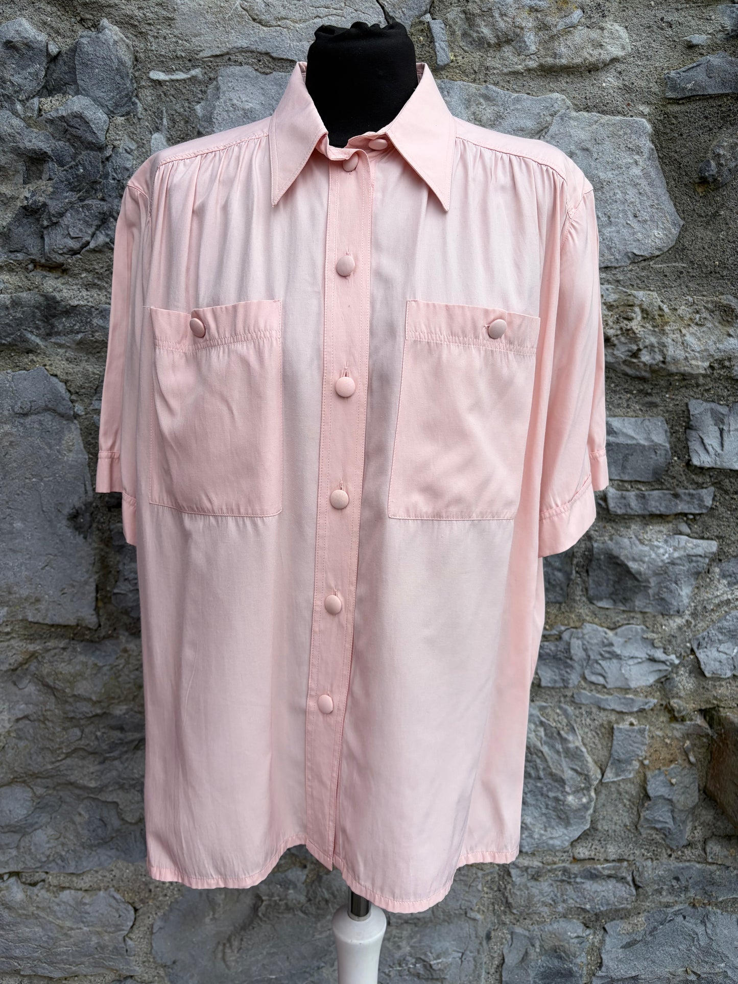 80s light pink blouse uk 16