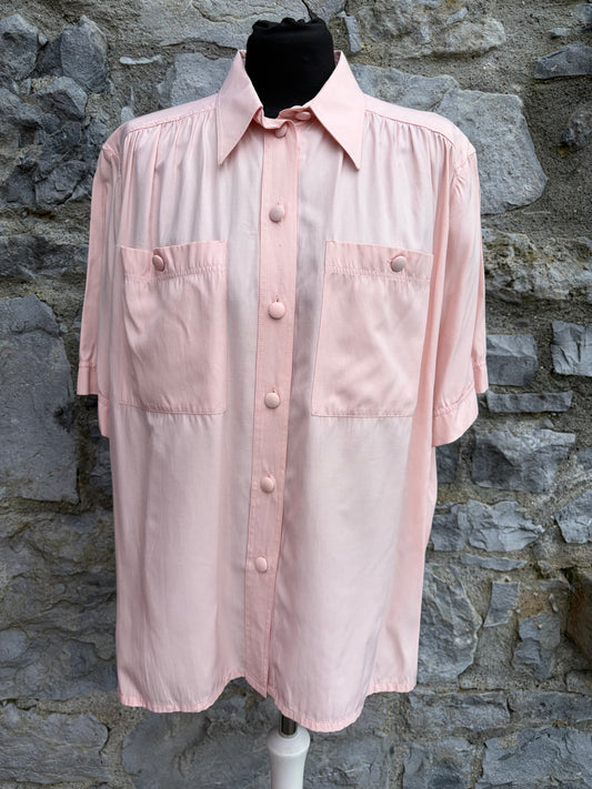 80s light pink blouse uk 16
