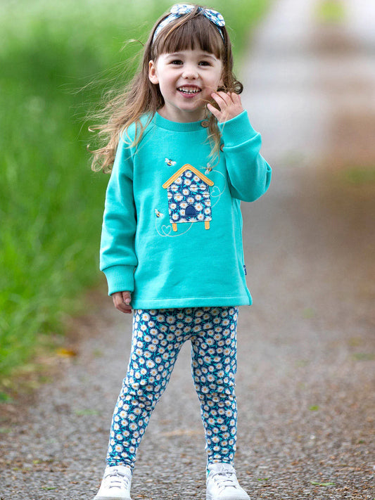 Daisies blue leggings  9-12m (74-80cm)