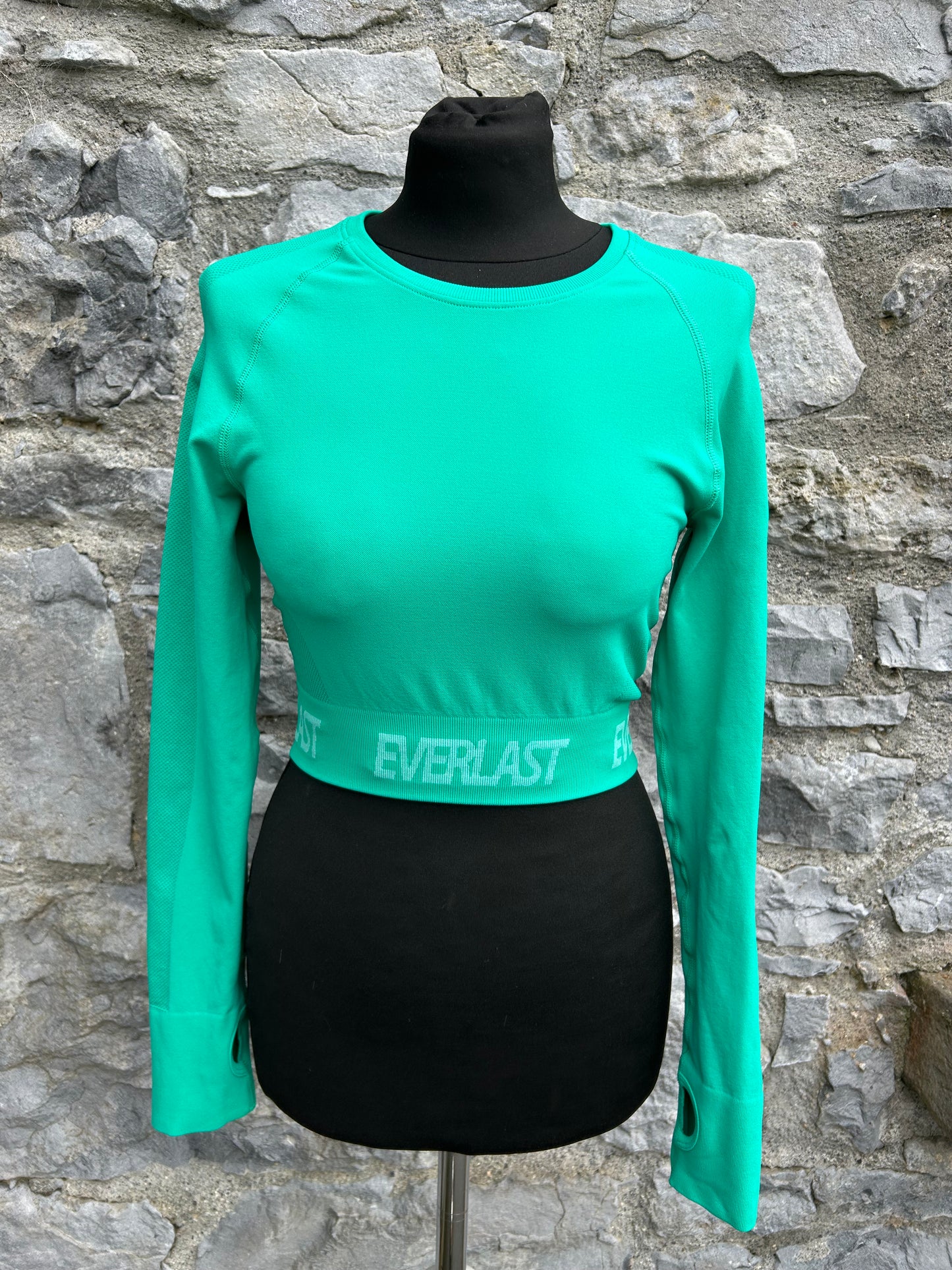 Green cropped sport top uk 10-12