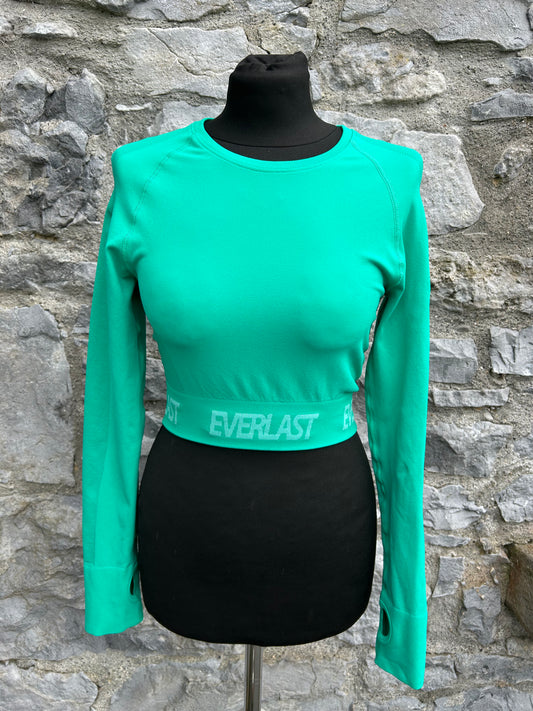 Green cropped sport top uk 10-12