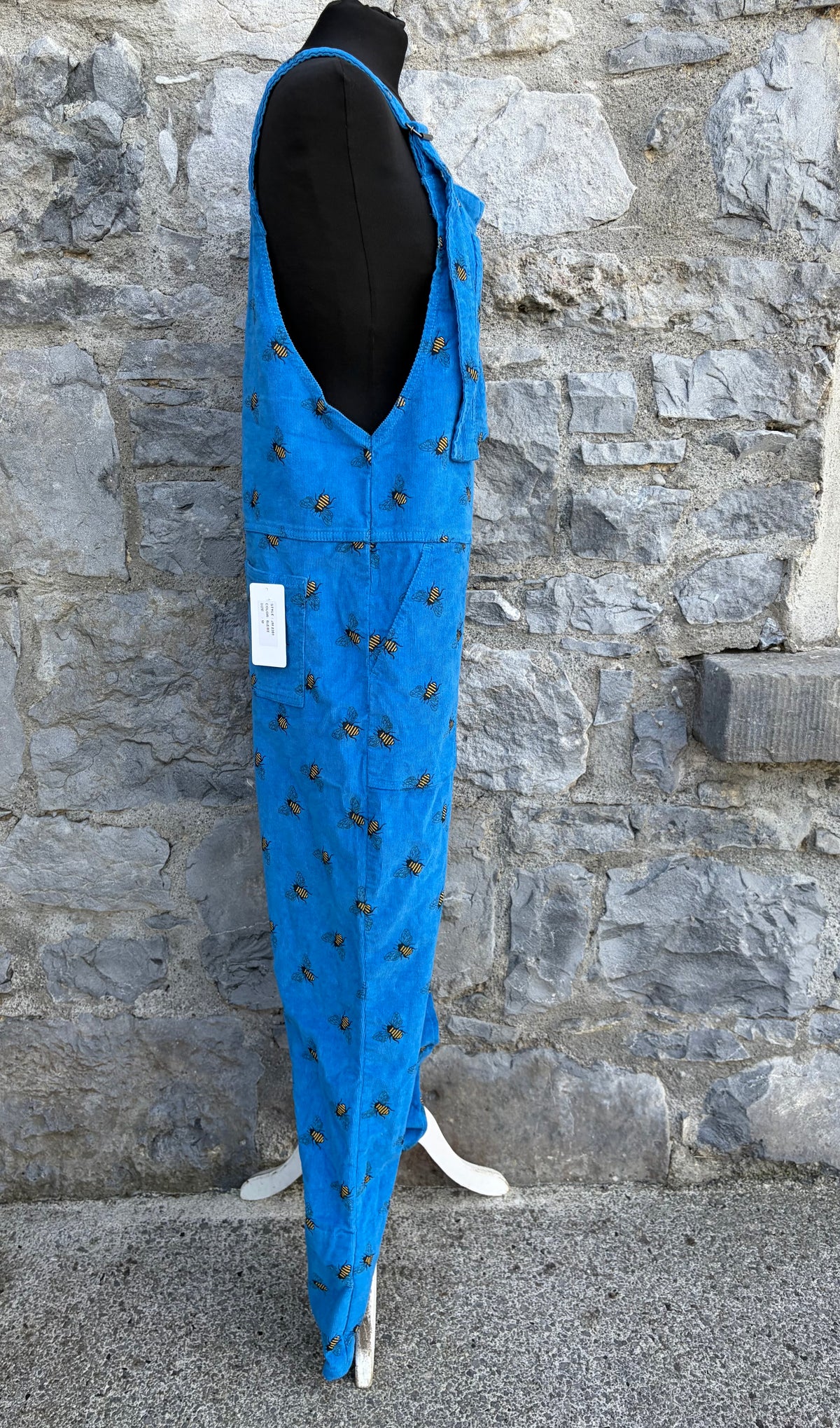 Bee blue cord dungarees uk 12-14