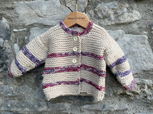 Load image into Gallery viewer, Beige chunky knit cardigan   6-9m (68-74cm)
