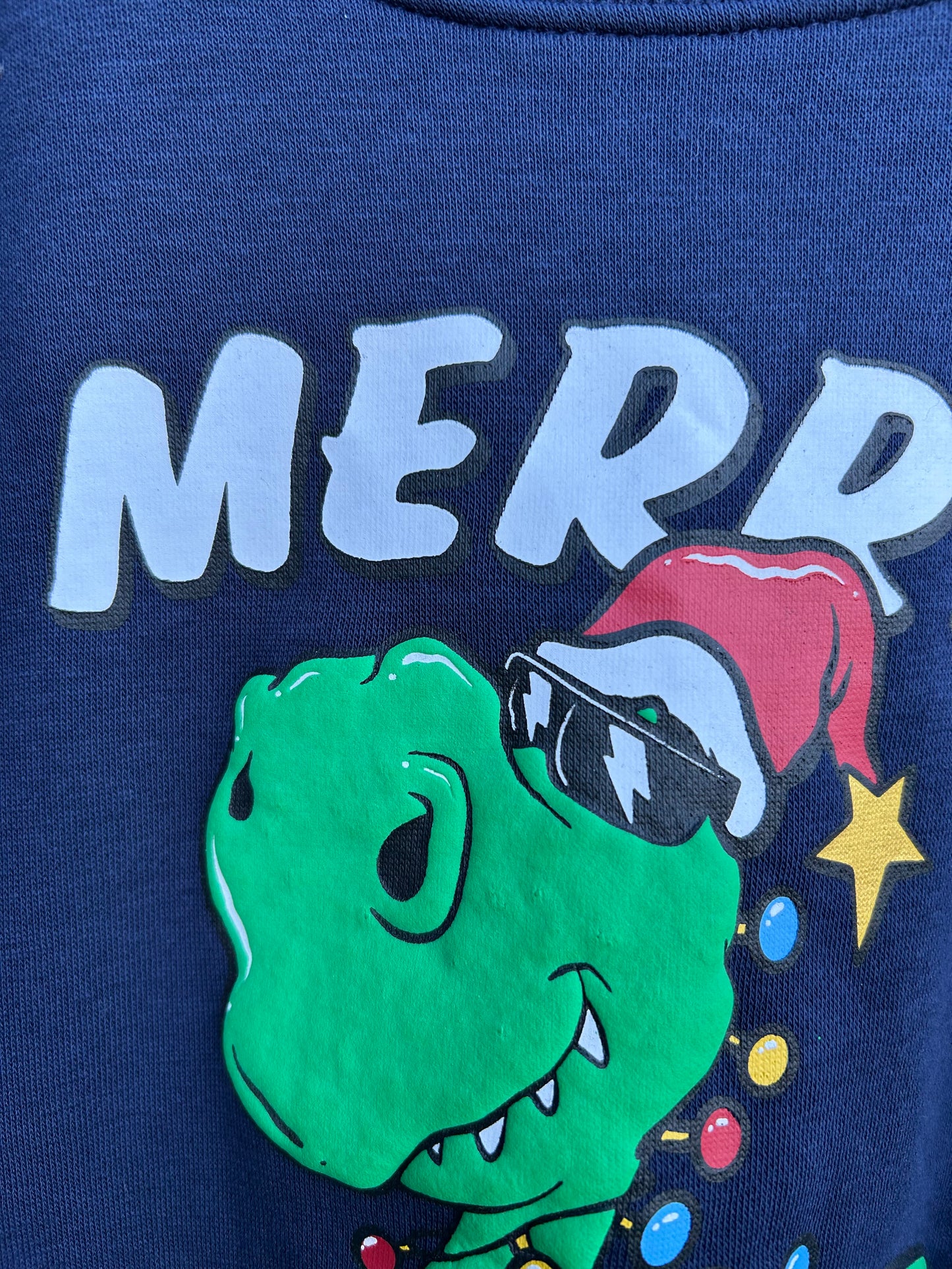 T-rex navy Christmas sweatshirt  7-8y (122-128cm)