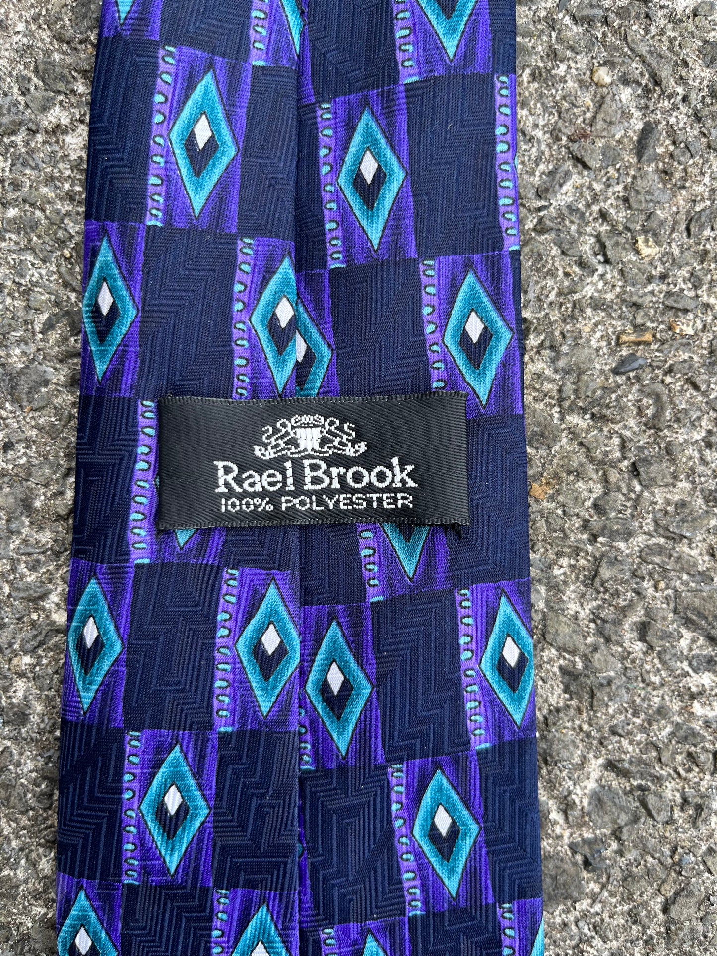 90s blue diamonds tie