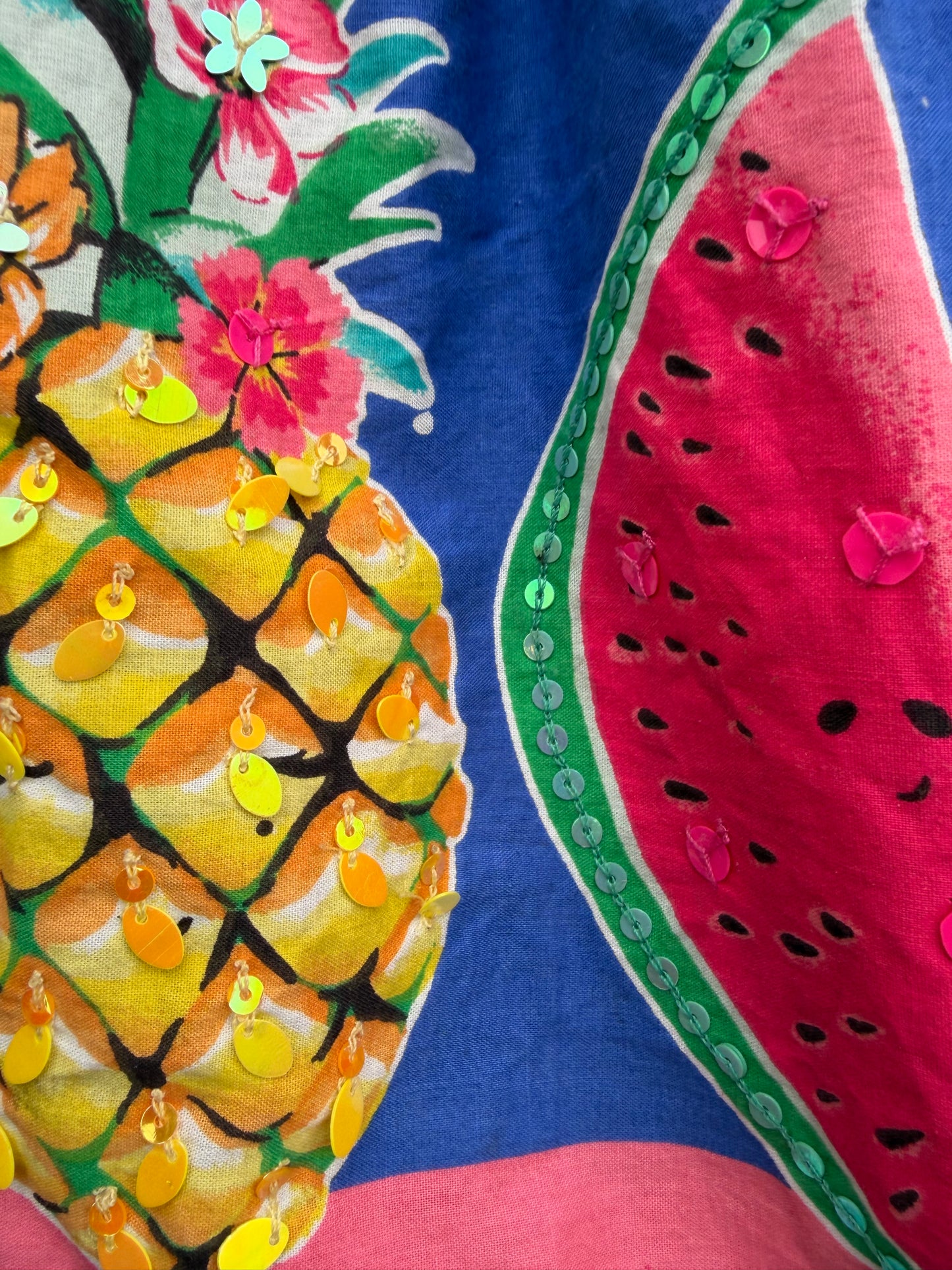 Tropical fruit blue skirt  9-10y (134-140cm)
