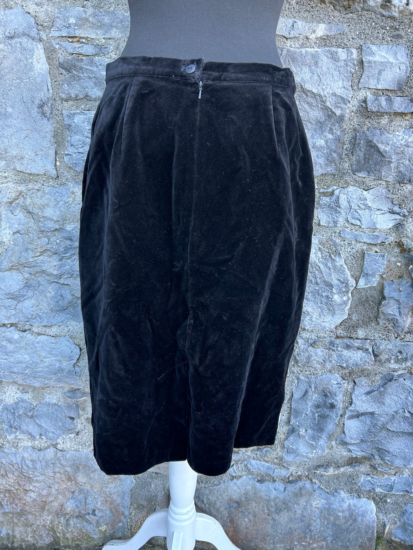 90s black velvet skirt uk 10-12