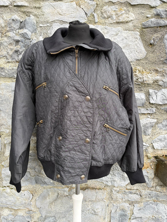 80s black ski jacket uk 14-16